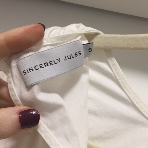 Sincerely Jules Colette Ruffle Poplin Top S - Picture 7 of 8